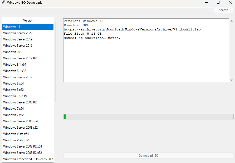 Download progress